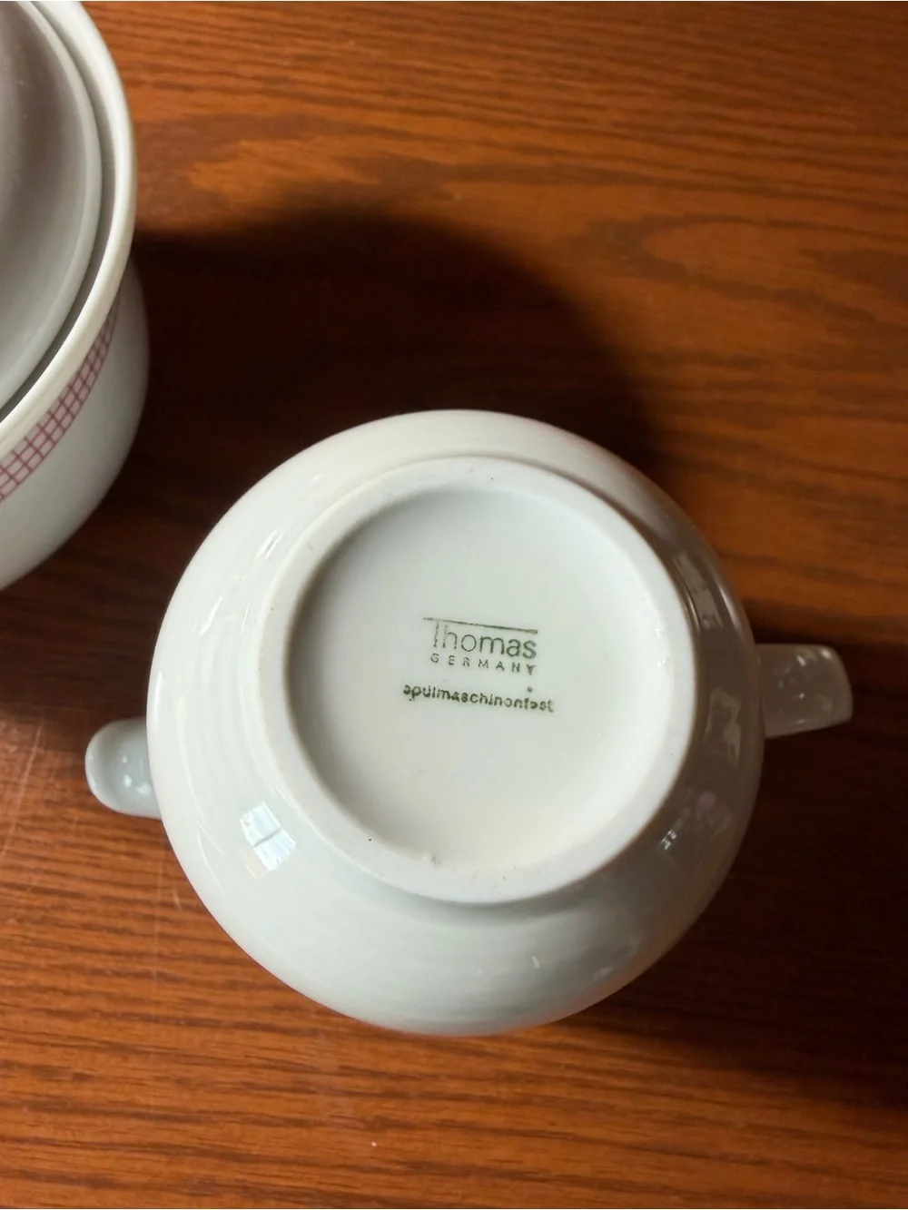 FLORIDA by Thomas Covered Sugar Bowl Lid & Creamer Germany Pink Grid Rosenthal